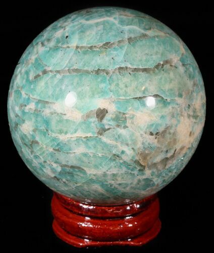 Polished Amazonite Crystal Sphere - Madagascar #51618